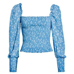 NWT REFORMATION Pinto Lassen Blue Top